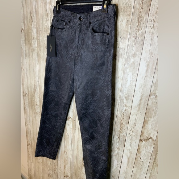 Rag & Bone Nina Snakefoil High Rise Ankle Cigarette Jeans - Picture 4 of 10